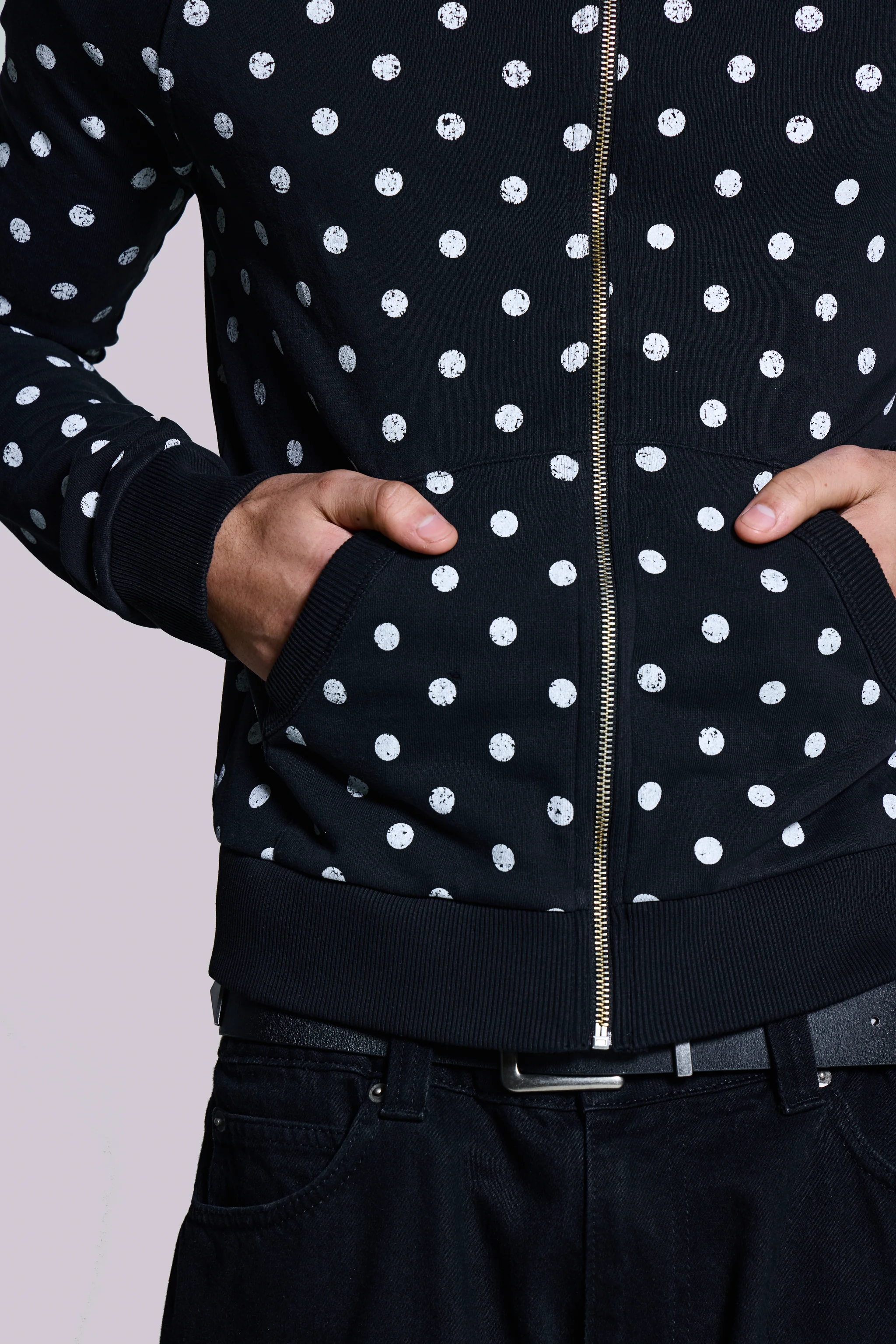 Mono Black Polkadot Mini Monster Hoodie