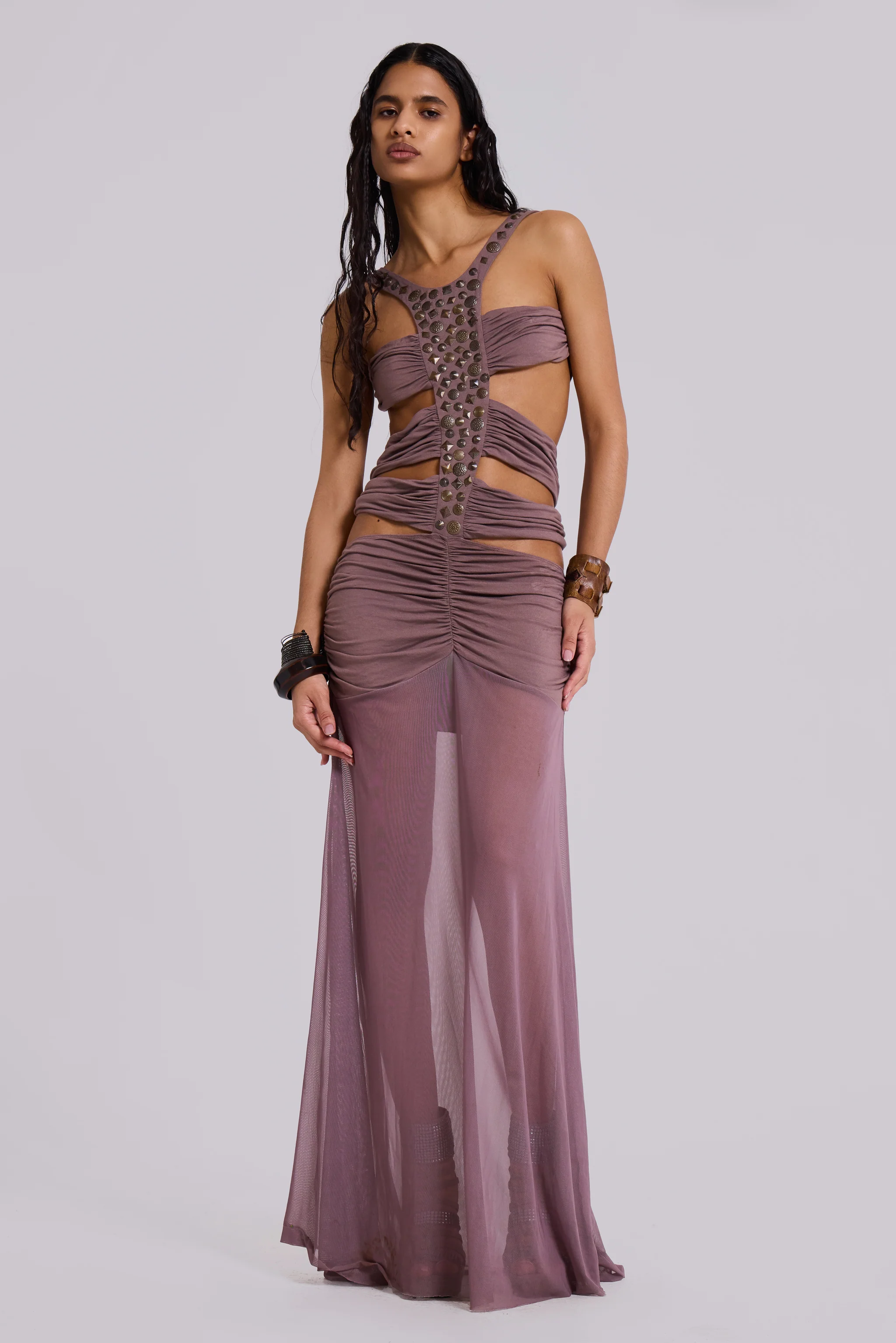 Hadassa Cut-Out Hand-Beaded Maxi Dress