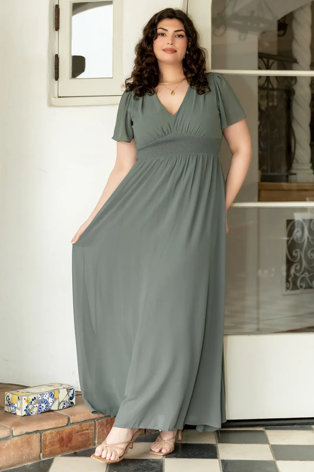 dark sage maxi dress Birdie Maxi Dress