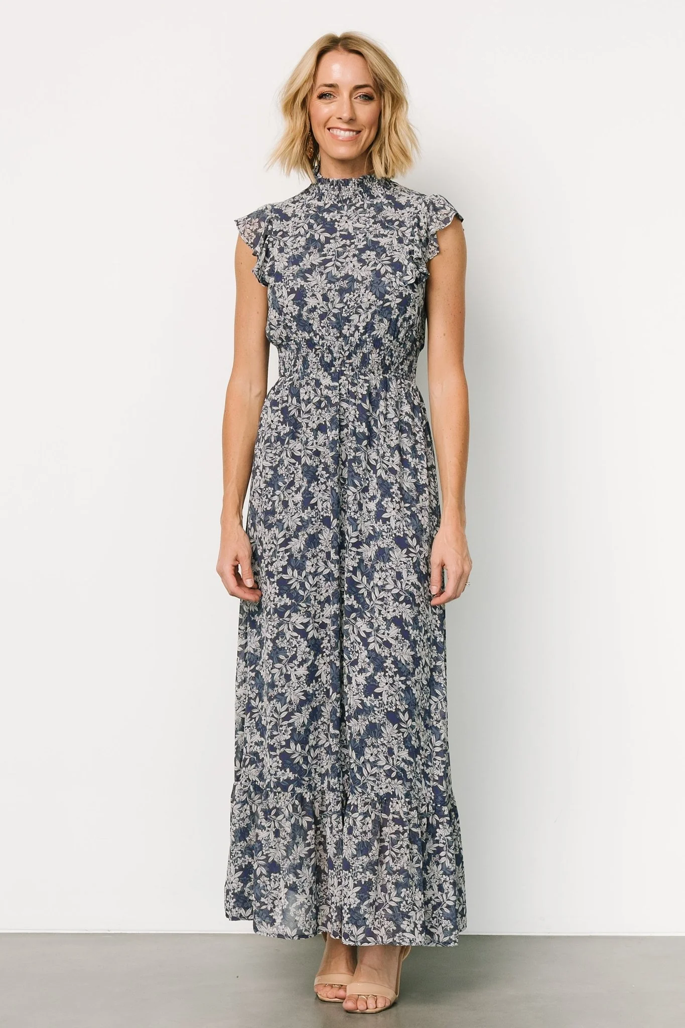 Kearny Ruffle Maxi Dress | Slate Print