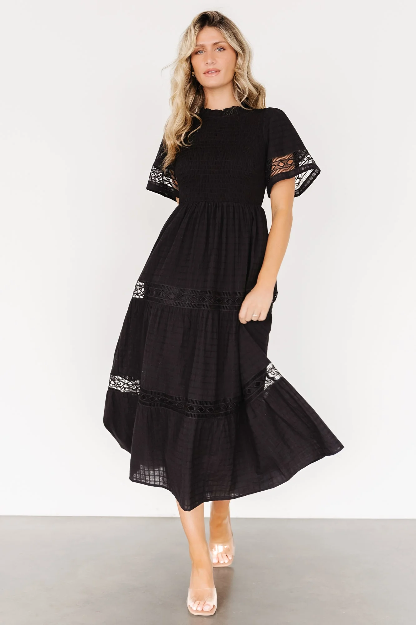 Loveland Geo Lace Maxi Dress | Black