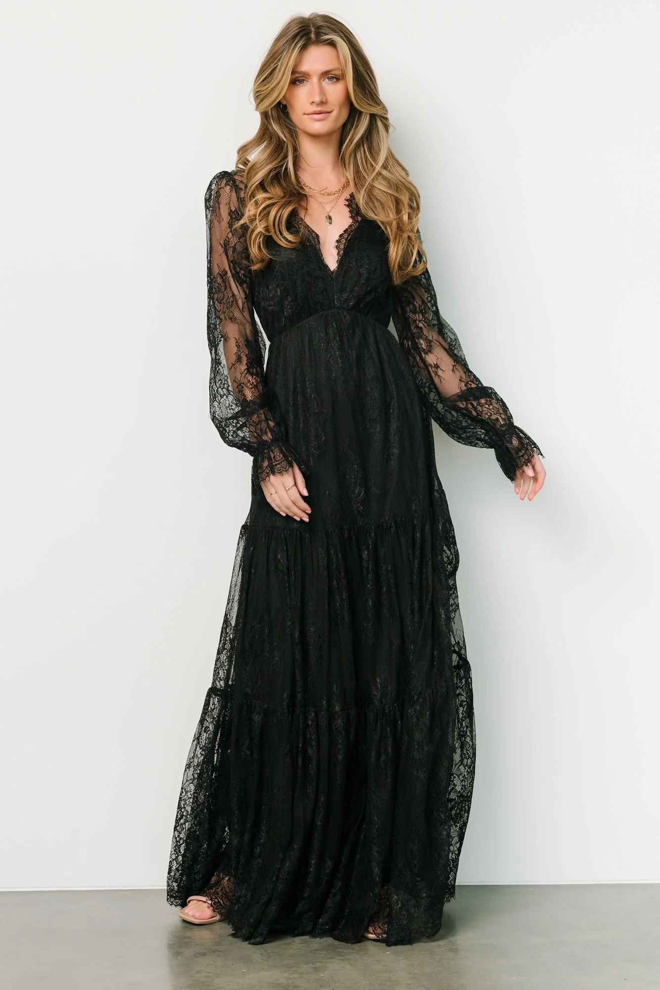 Gloria Lace Maxi Dress | Black