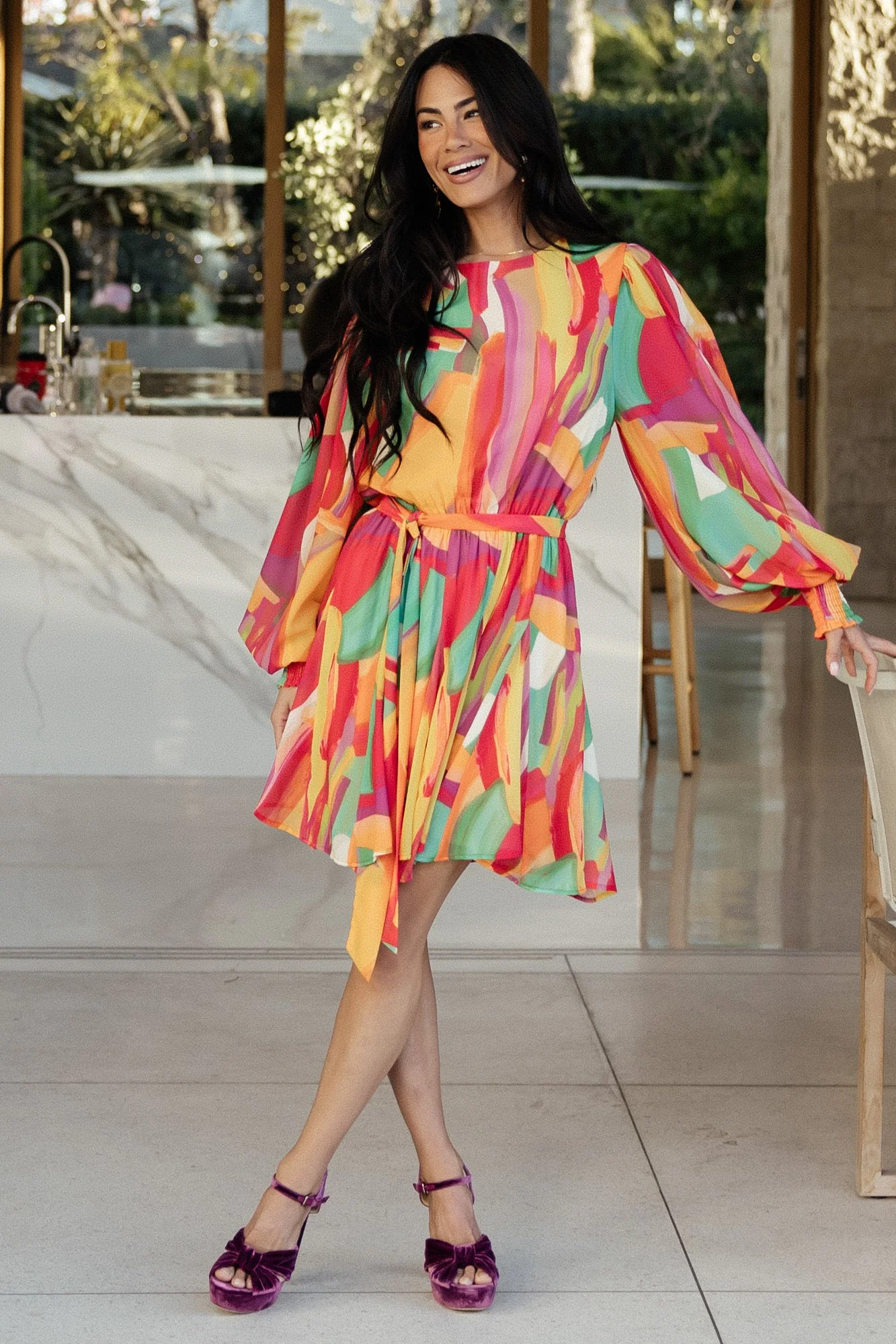 Tavana Short Dress | Multi Print