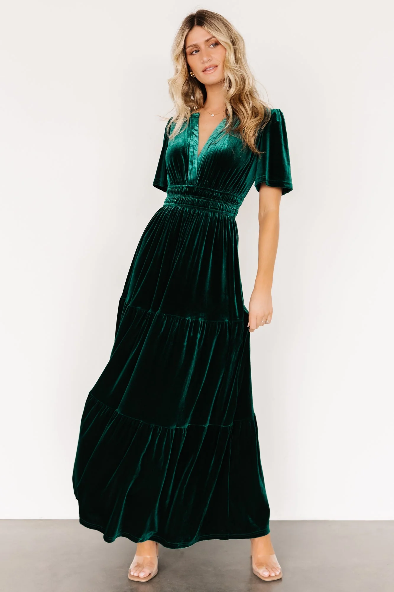 Artemis Velvet Maxi Dress | Emerald