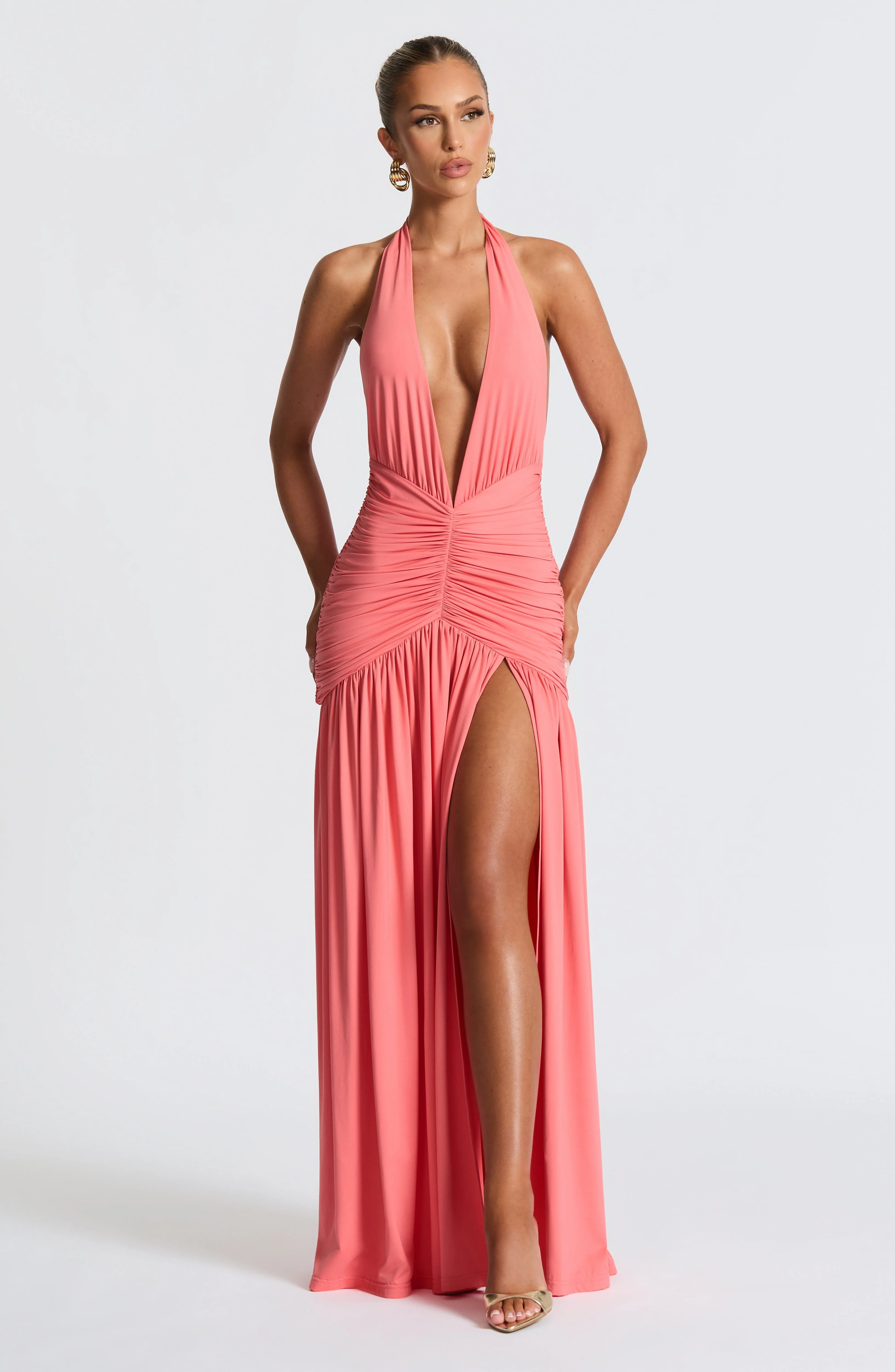 Melania Maxi Dress - Coral Pink