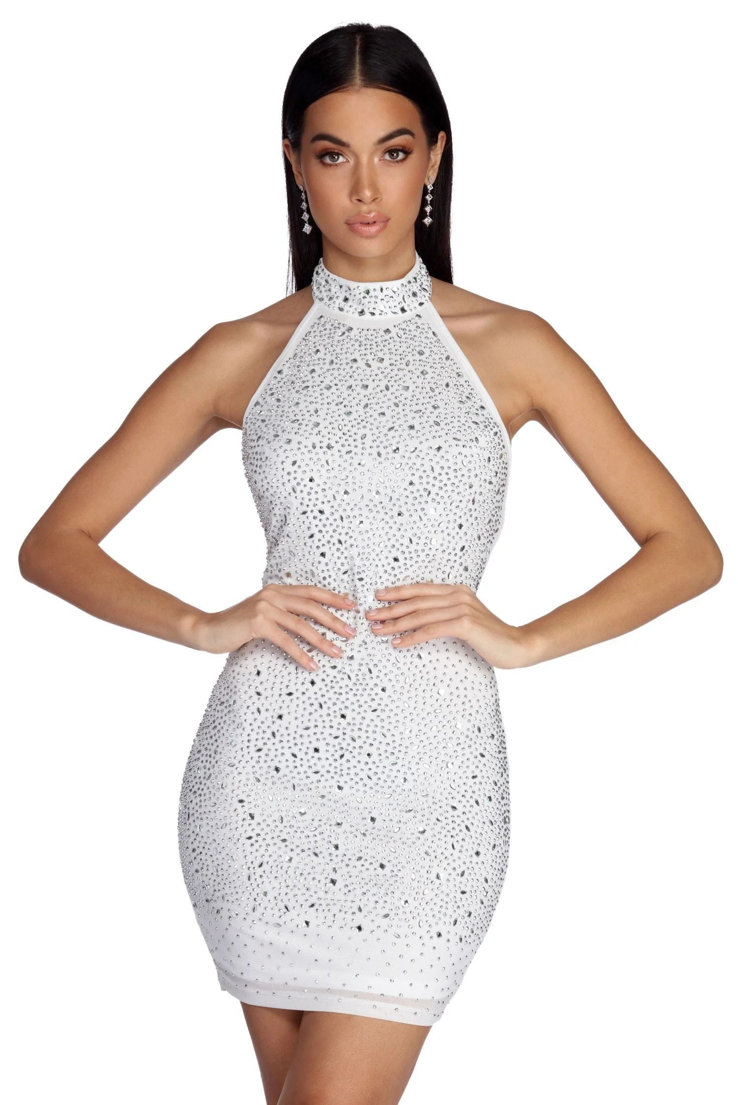 Lyla Formal Heat Stone Mini Dress