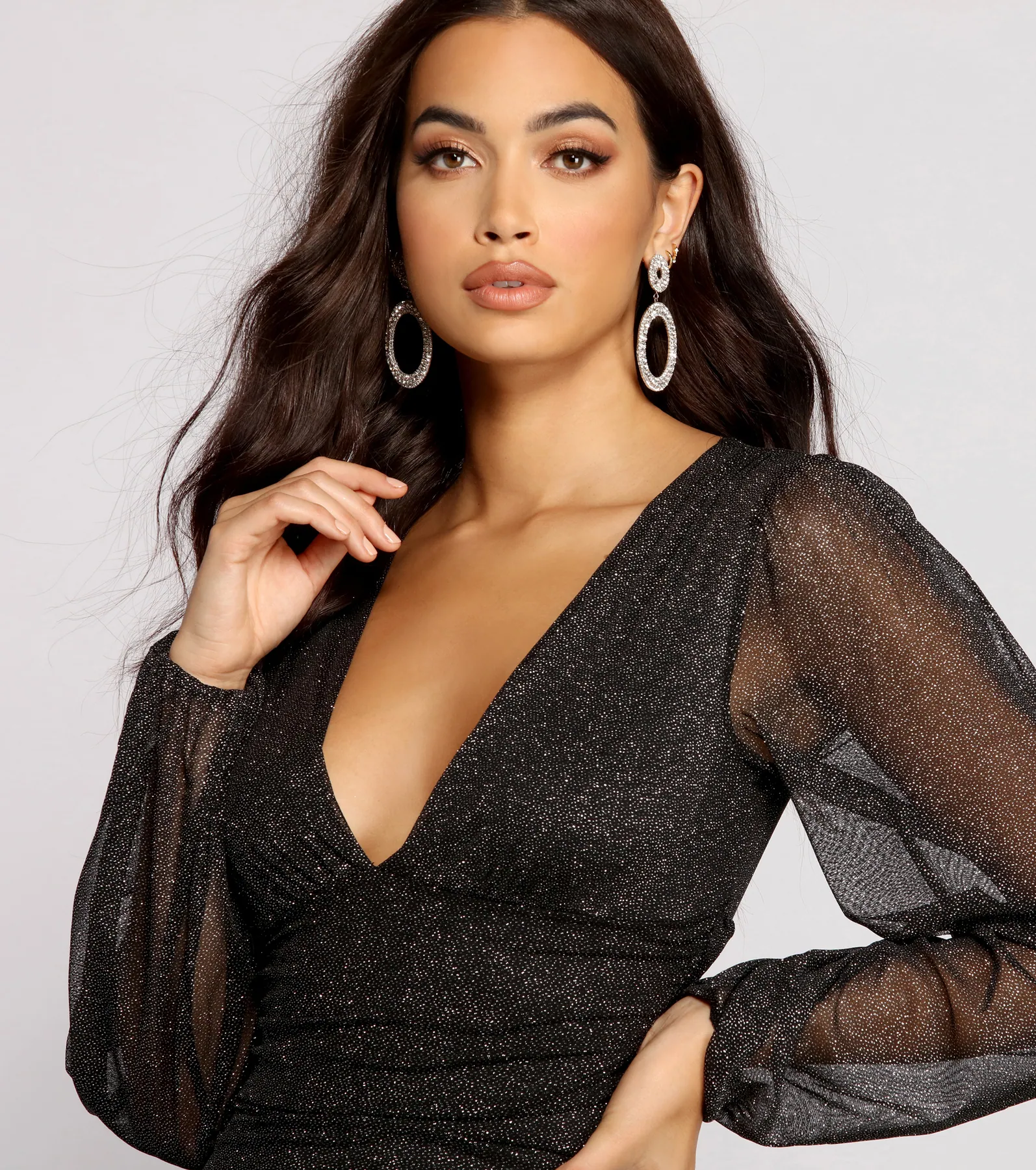 All About The Glitz Mesh Mini Dress