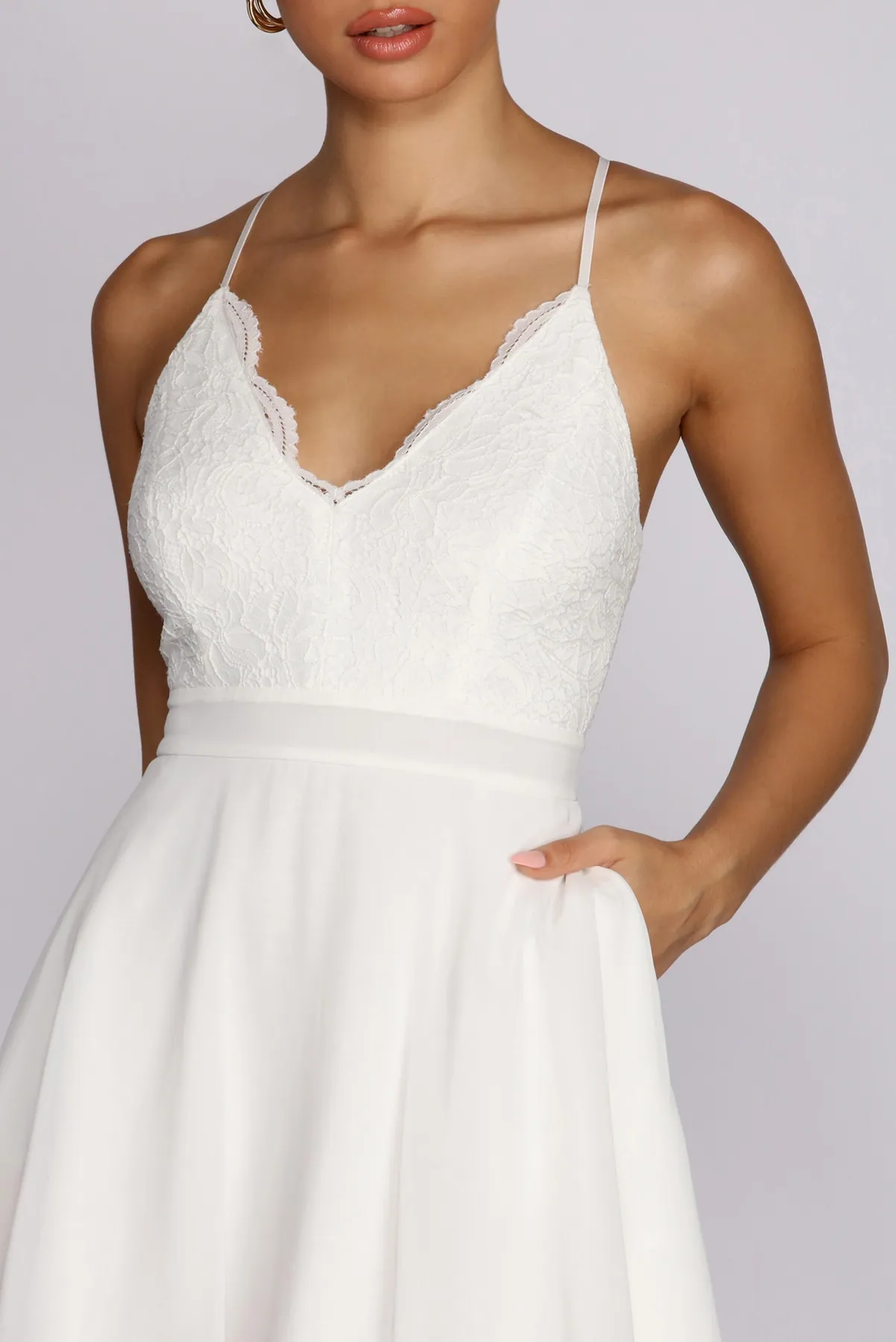 Lace Stunner Layered Skater Dress