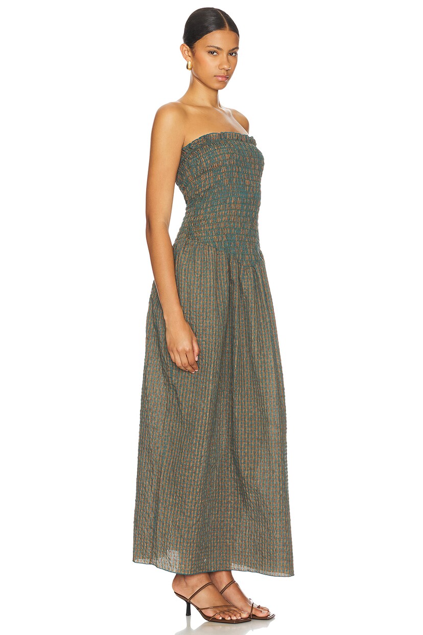 Ruched Strapless Maxi Dress
