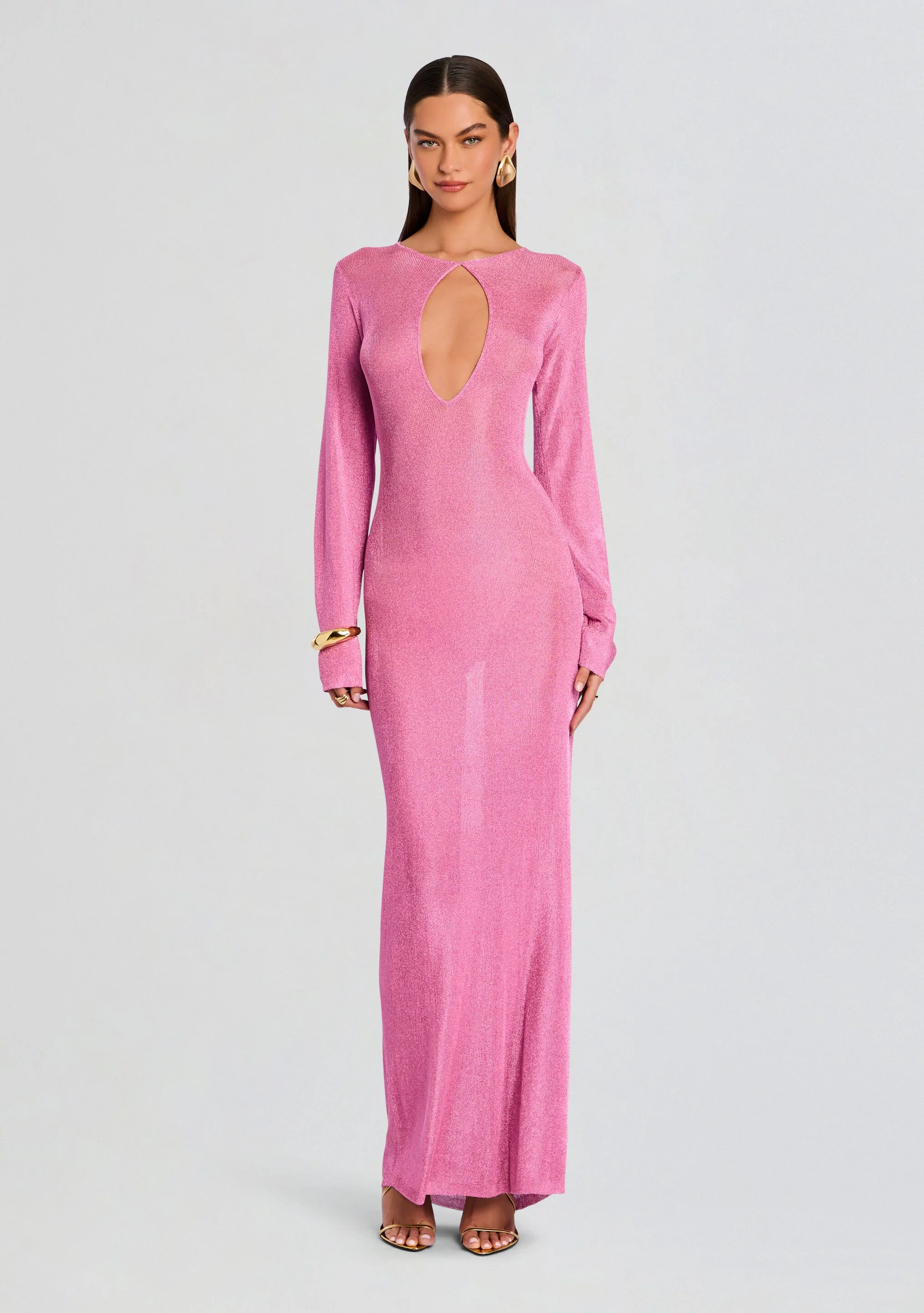 Carmel Metallic Knit Maxi Dress