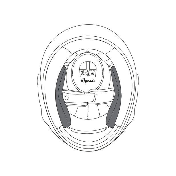 AGV CHEEK PADS X3000 (XL) - PREMIUM BLACK