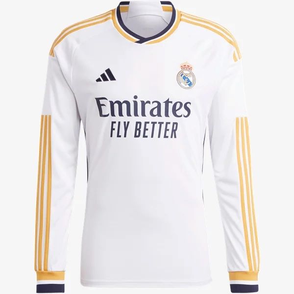 Real Madrid Long Sleeve Home Jersey 23/24 (Customizable) - Cheap Rugby ...