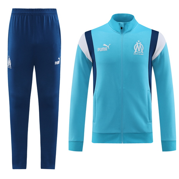 Marseilles Tracksuit Soccer 2023/2024 Full Zip Jackets Sky Blue Cheap