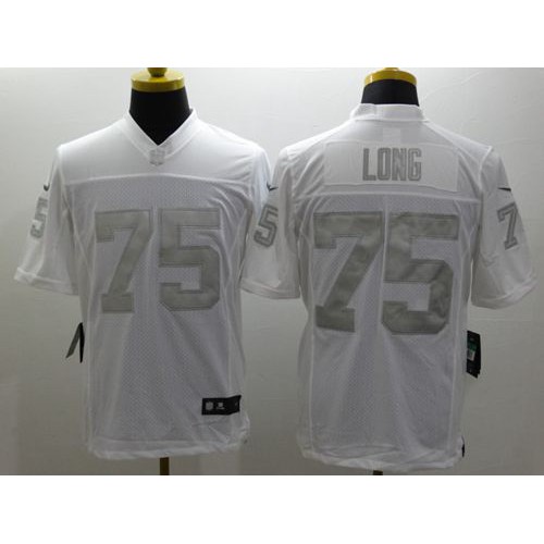 Las Vegas Raiders #75 Howie Long White Men's Stitched Limited Platinum Jersey Men's