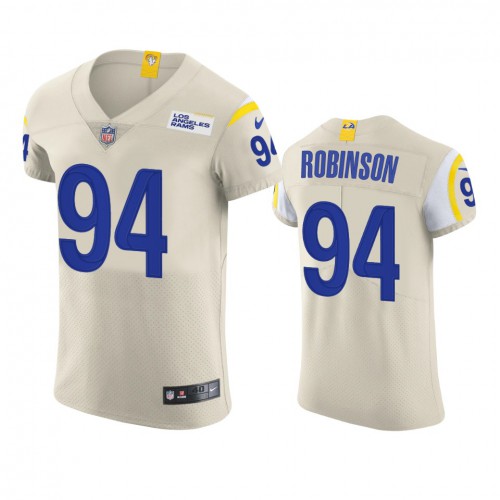 Los Angeles Los Angeles Rams #94 A'Shawn Robinson Men's Vapor Elite Player Jersey - Bone Men's