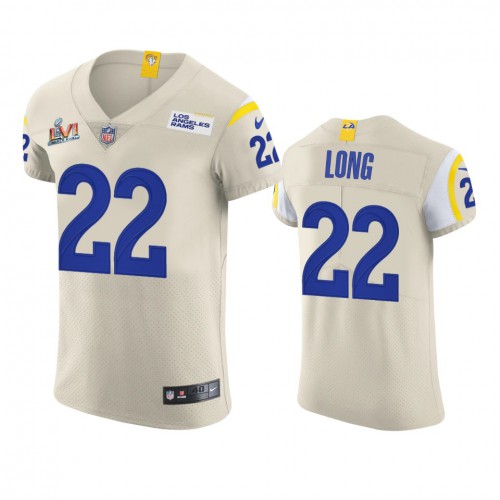 Los Angeles Los Angeles Rams #22 David Long Men's Super Bowl LVI Patch Vapor Elite Player Jersey - Bone Men's