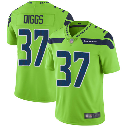 Seattle Seahawks #37 Quandre Diggs Green Men's Stitched Limited Rush Jersey Men's