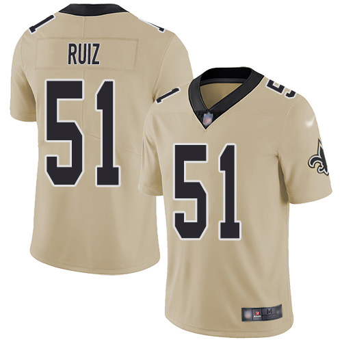 New Orleans Saints #51 Cesar Ruiz Gold Youth Stitched Limited Inverted Legend Jersey Youth