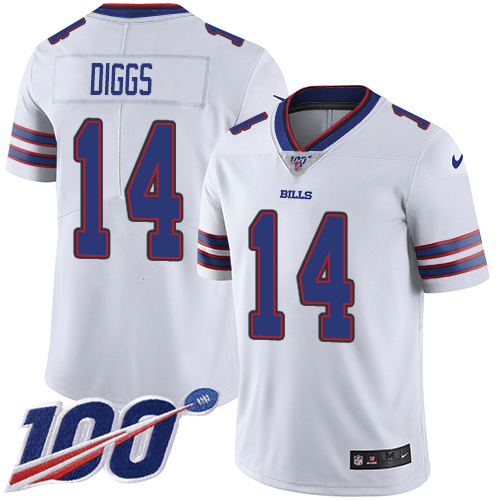 Bills #14 Stefon Diggs White Youth Stitched 100th Season Vapor Untouchable Limited Jersey