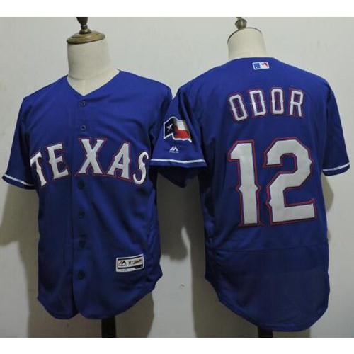 Texas Rangers #12 Rougned Odor Blue Flexbase Authentic Collection Stitched Jersey Men's