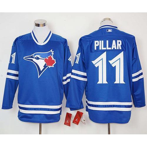 Toronto Blue Jays #11 Kevin Pillar Blue Long Sleeve Stitched Jersey Men's