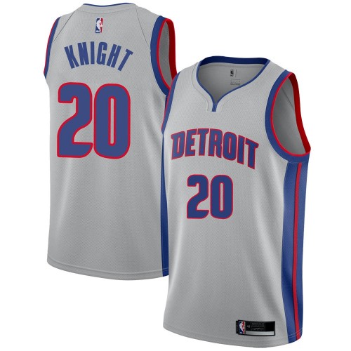 Detroit Pistons #20 Brandon Knight Silver Youth Swingman Statement Edition Jersey Youth