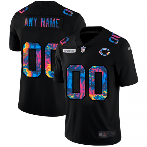 Chicago Bears Custom Men's Multi-Color Black 2020 Crucial Catch Vapor Untouchable Limited Jersey