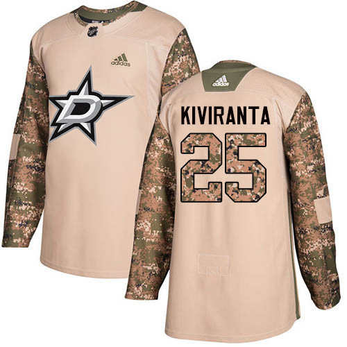Adidas Dallas Stars #25 Joel Kiviranta Camo Authentic 2017 Veterans Day Stitched Jersey Men's