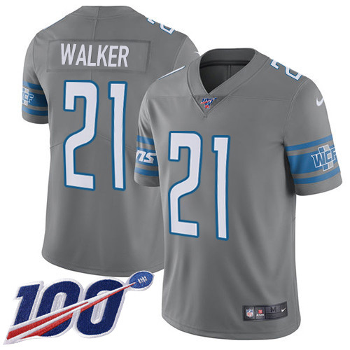 Detroit Lions #21 Tracy Walker Gray Men's Stitched Limited Rush 100th Season Jersey Men's