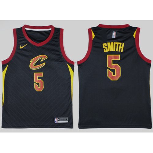 Cleveland Cavaliers #5 J.R. Smith Black Swingman Statement Edition Jersey Mens