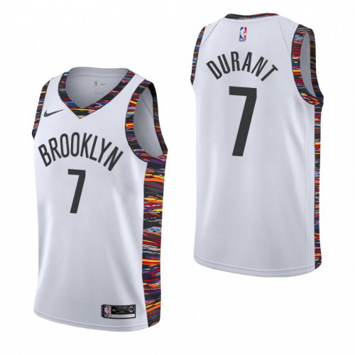 Brooklyn Nets #7 Kevin Durant 2019-20 White City Edition Jersey Mens