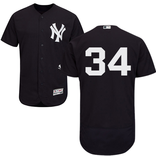 New York Yankees #34 J.A. Happ Navy Blue Flexbase Authentic Collection Stitched Jersey Men's