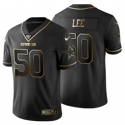 Dallas Dallas Cowboys #50 Dean Lee Men's Black Golden Limited 100 Jersey Men's