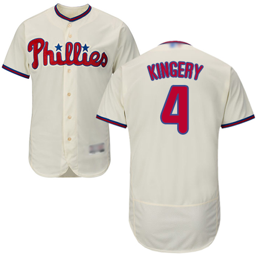 Philadelphia Phillies #4 Scott Kingery Cream Flexbase Authentic Collection Stitched Jersey Men's