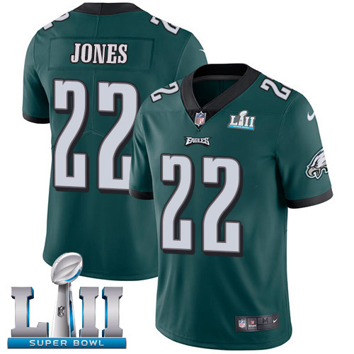 Philadelphia Eagles #22 Sidney Jones Midnight Green Team Color Super Bowl LII Youth Stitched Vapor Untouchable Limited Jersey Youth