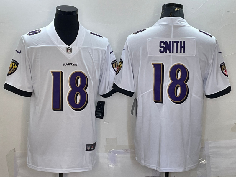Men's Youth Women Baltimore Ravens #18 Roquan Smith White 2022 Vapor Untouchable Stitched Limited Jersey