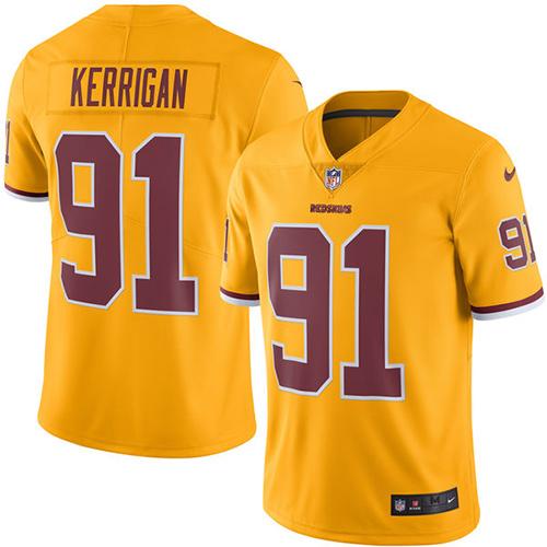 Washington Commanders #91 Ryan Kerrigan Gold Youth Stitched Limited Rush Jersey Youth