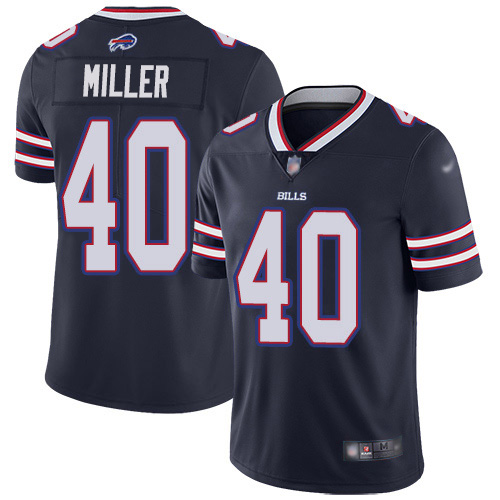 Bills #40 Von Miller Navy Men's Stitched Limited Inverted Legend Jersey