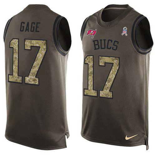 Buccaneers #17 Russell Gage Green Men's Stitched Limited Salute To Service Tank Top Jersey