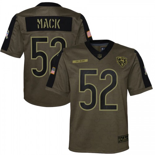 Chicago Chicago Bears #52 Khalil Mack Olive Youth 2021 Salute To Service Game Jersey Youth