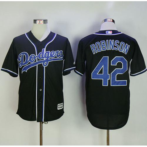 Los Angeles Dodgers #42 Jackie Robinson Black Fashion Stitched Jersey Men's