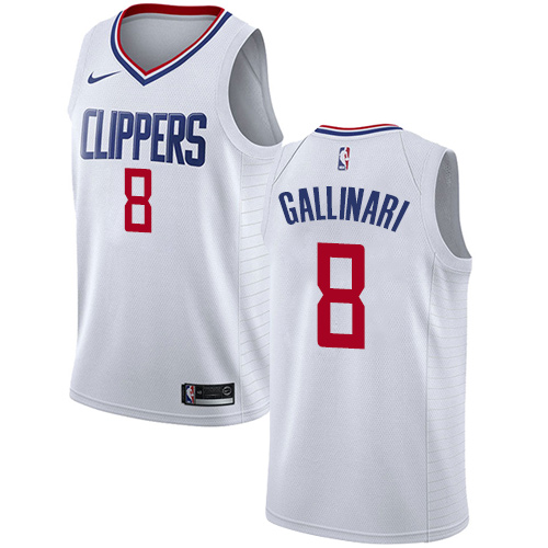 Los Angeles Clippers #8 Danilo Gallinari White Swingman Association Edition Jersey Mens