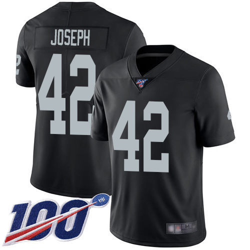 Las Vegas Raiders #42 Karl Joseph Black Team Color Men's Stitched 100th Season Vapor Limited Jersey Men's