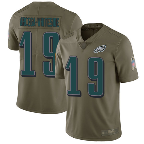 Philadelphia Eagles #19 JJ Arcega-Whiteside Olive Men's Stitched Limited 2017 Salute To Service Jersey Men's