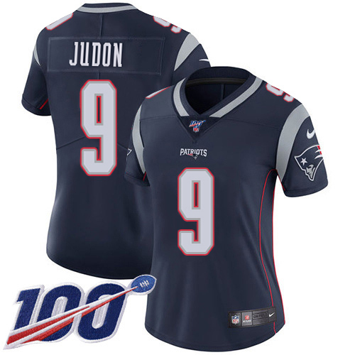 Patriots #9 Matt Judon Navy Blue Team Color Women's Stitched 100th Season Vapor Limited Jersey
