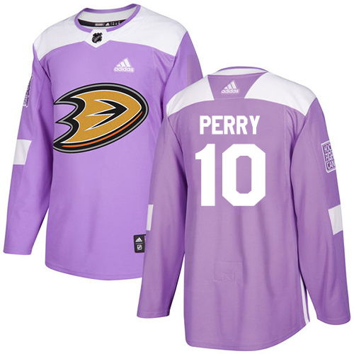 Adidas Anaheim Ducks #10 Corey Perry Purple Authentic Fights Cancer Stitched Jersey Men's
