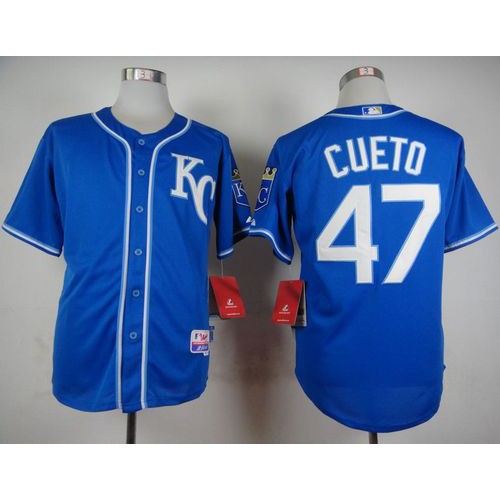Kansas City Royals #47 Johnny Cueto Light Blue Alternate 2 Cool Base Stitched Jersey Men's