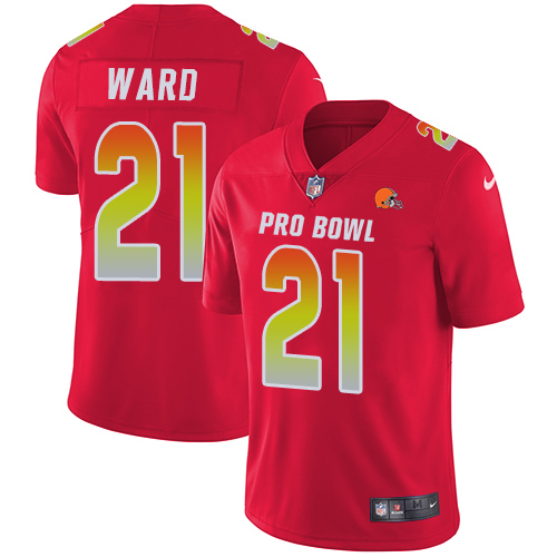 Browns #21 Denzel Ward Red Youth Stitched Limited AFC 2019 Pro Bowl Jersey