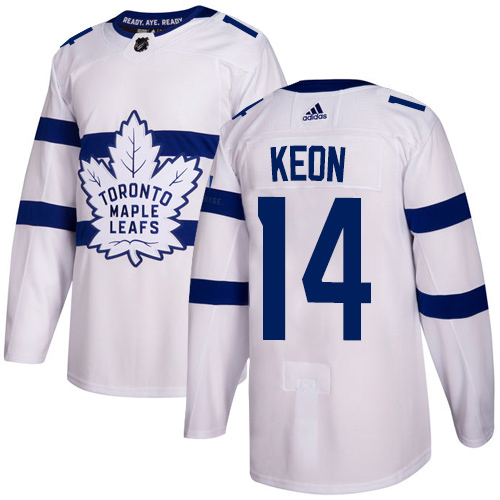 Adidas Maple Toronto Maple Leafs #14 Dave Keon White Authentic 2018 Stadium Series Stitched Jersey Men's