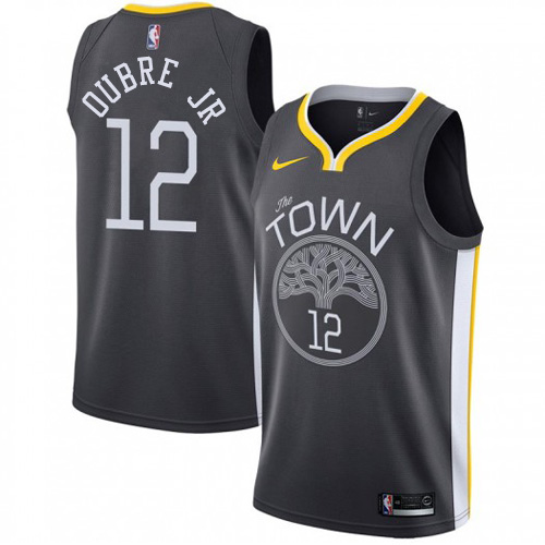 Golden State Warriors #12 Kelly Oubre Jr Black Youth Swingman Statement Edition Jersey Youth